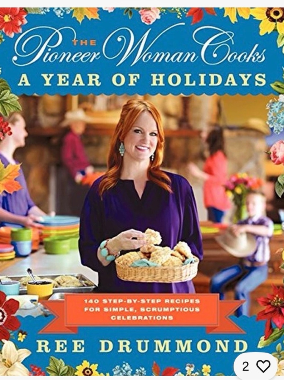 The Pioneer Woman Blue & Purple Festive Cookbook Cover